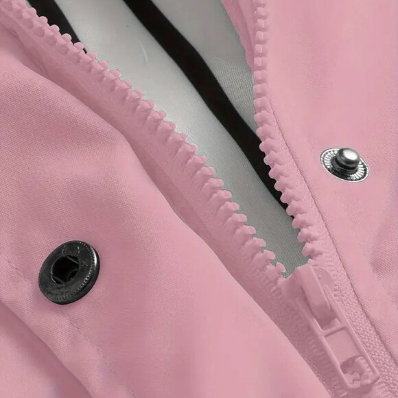 Pink Hooded Lightweight Windbreaker Jacket - Picture 3 of 3